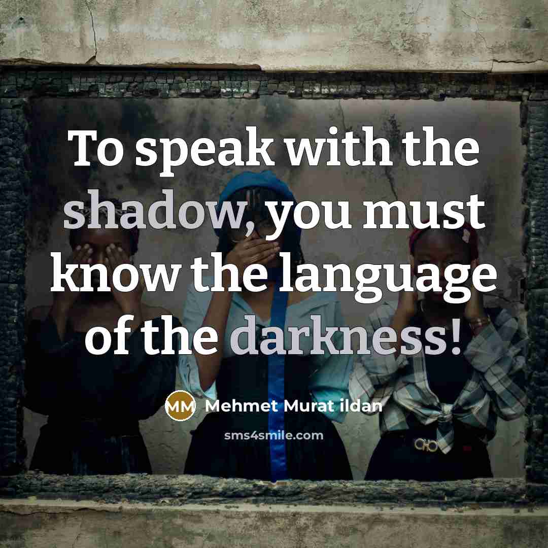 “To speak with the shadow, you must know the language…” quote by Mehmet Murat Ildan