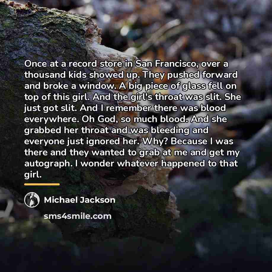 “Once at a record store in San Francisco, over a…” quote by Michael Jackson