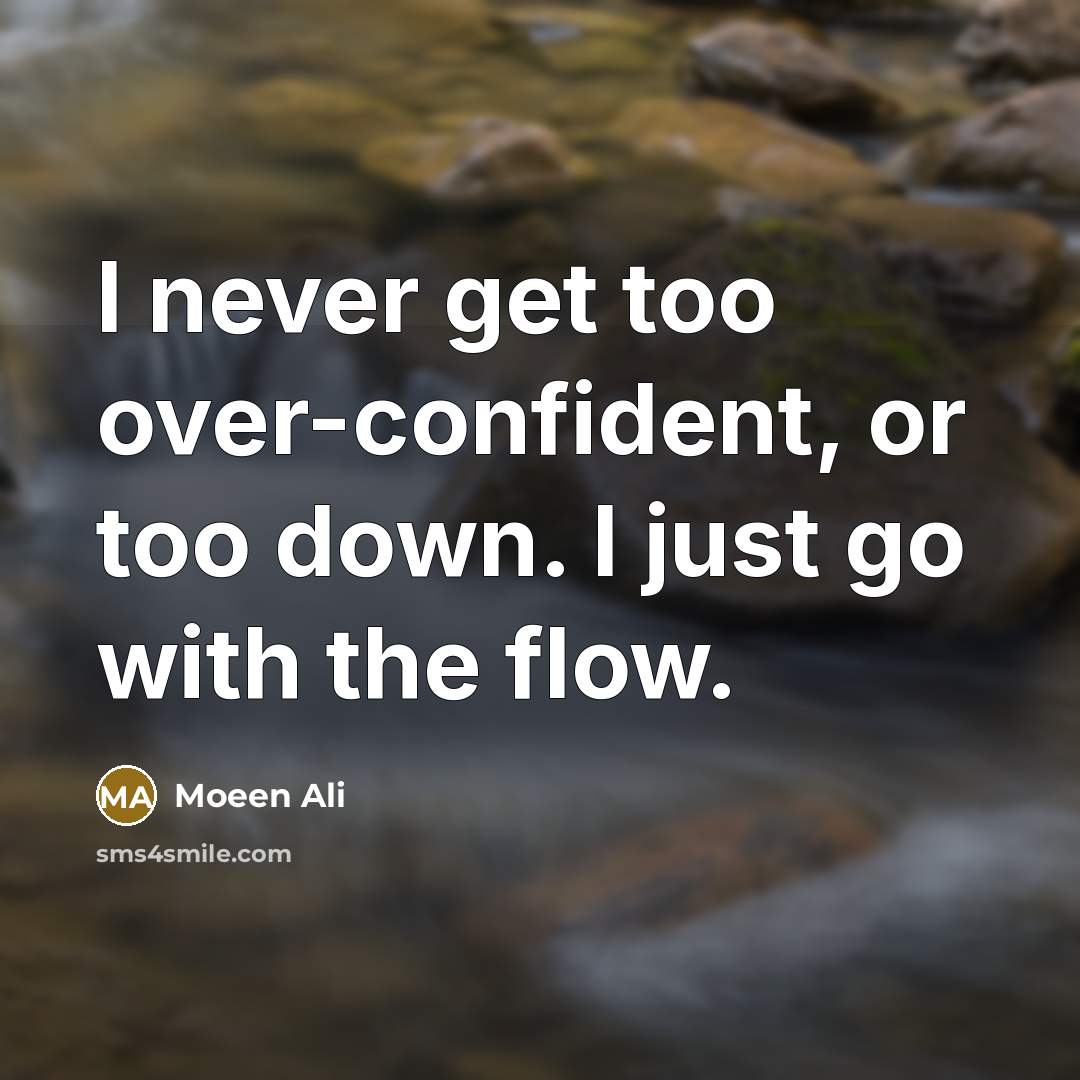 “I never get too over-confident, or too down. I just…” quote by Moeen Ali