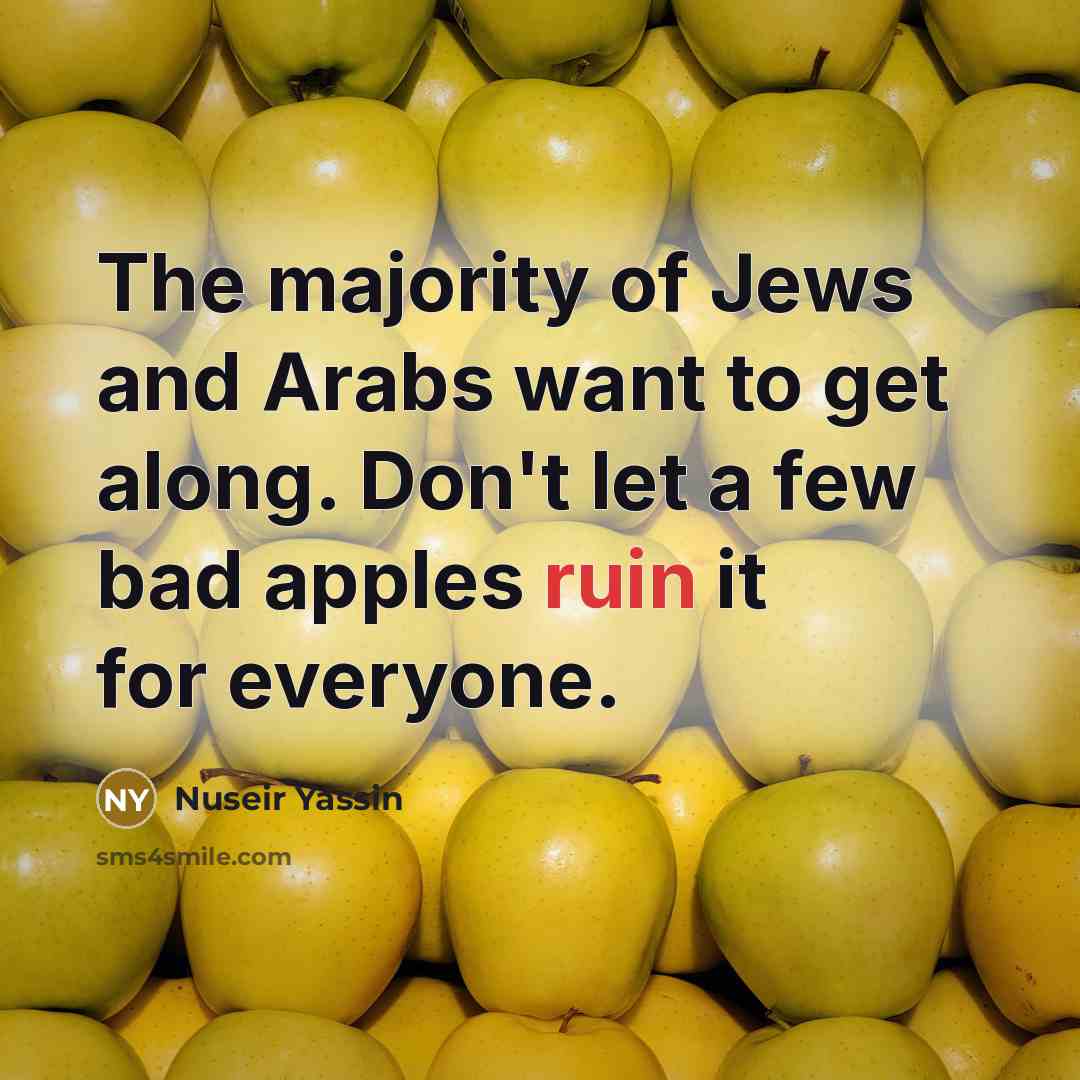 “The majority of Jews and Arabs want to get along.…” quote by Nuseir Yassin