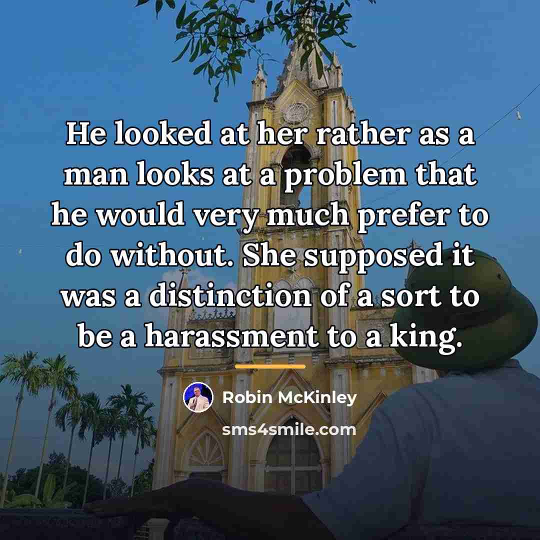 “He looked at her rather as a man looks at…” quote by Robin McKinley