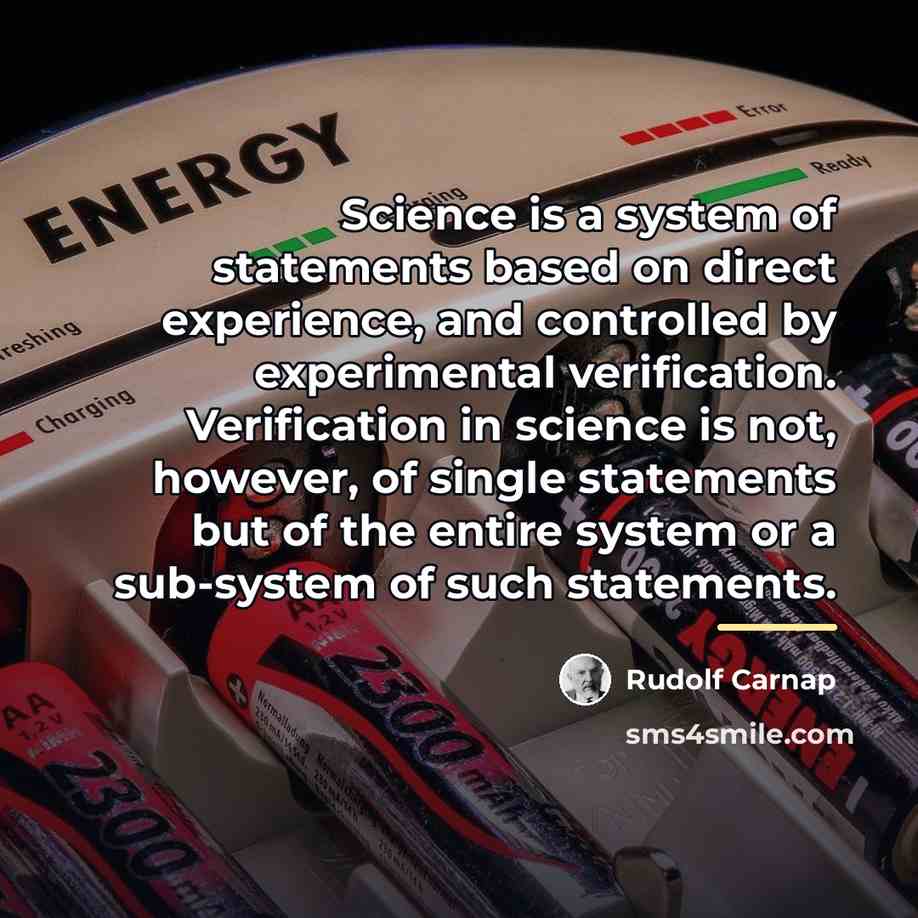 “Science is a system of statements based on direct experience,…” quote by Rudolf Carnap