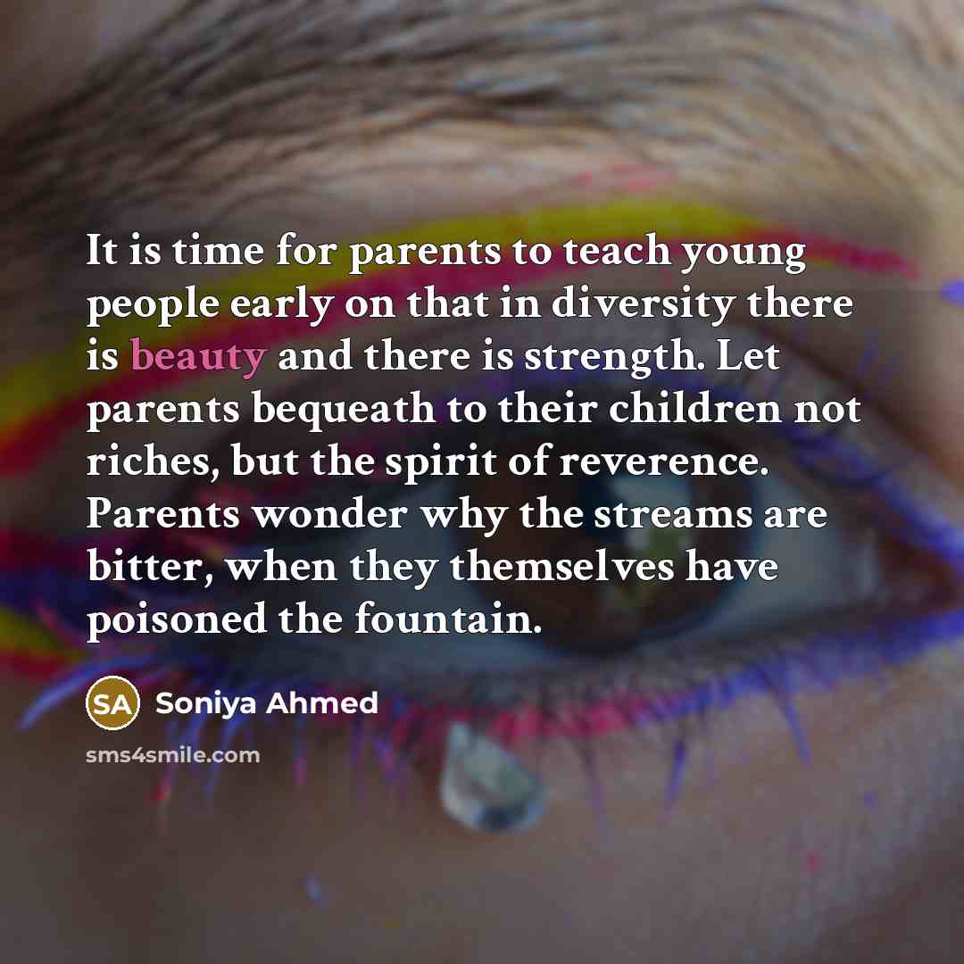 “It is time for parents to teach young people early…” quote by Soniya Ahmed