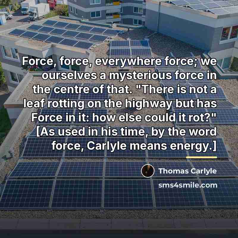 “Force, force, everywhere force; we ourselves a mysterious force in…” quote by Thomas Carlyle
