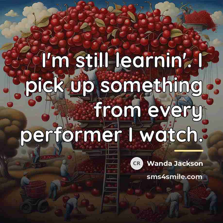 “I'm still learnin'. I pick up something from every performer…” quote by Wanda Jackson