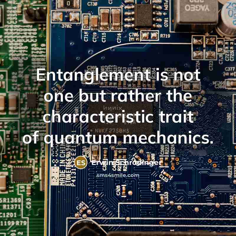 “Entanglement is not one but rather the characteristic trait of…” quote by Erwin Schrodinger