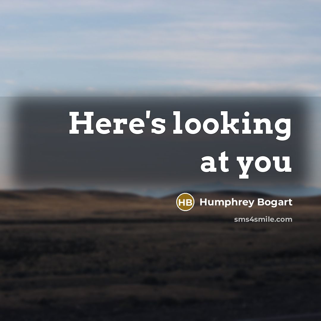 “Here's looking at you…” quote by Humphrey Bogart