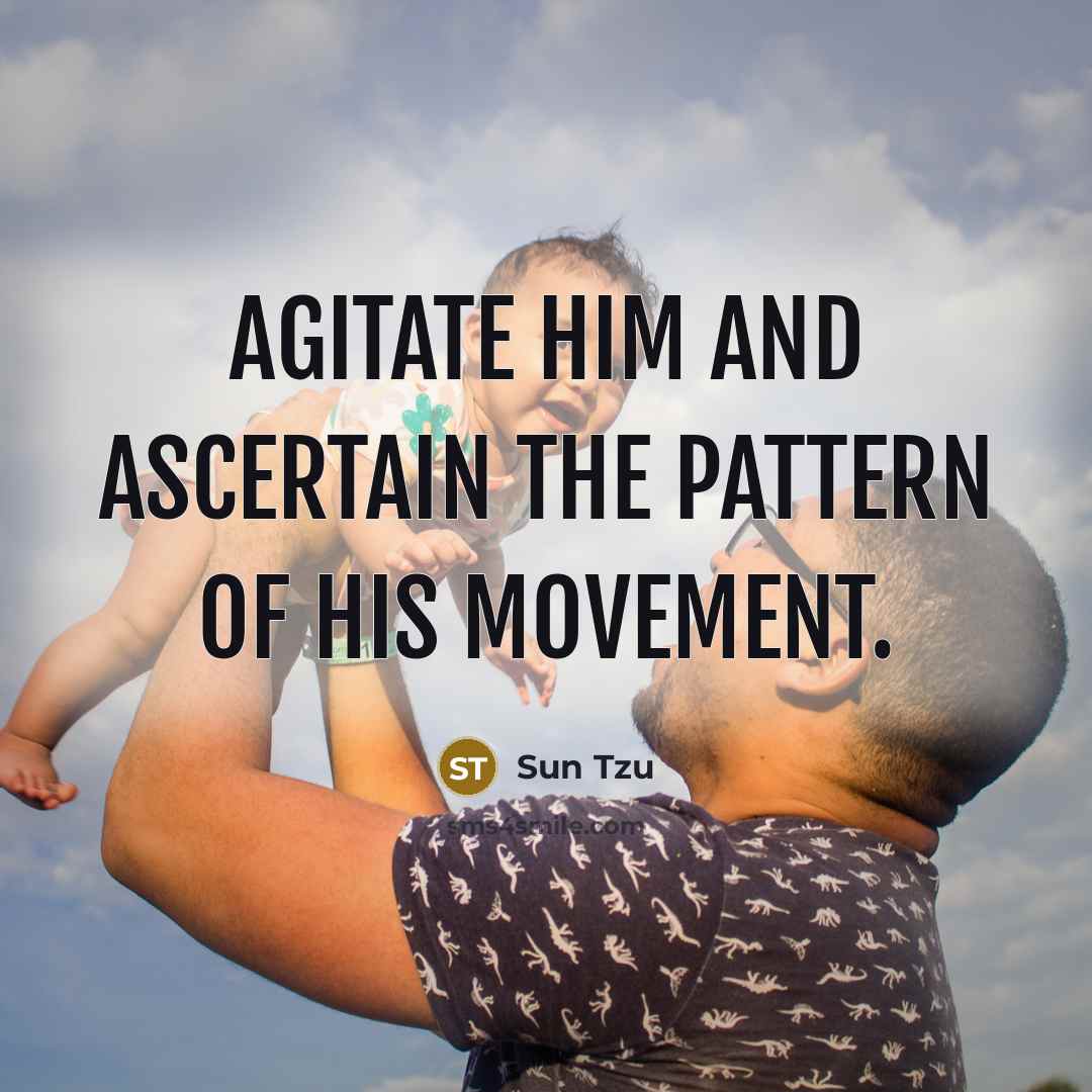 “Agitate him and ascertain the pattern of his movement.…” quote by Sun Tzu