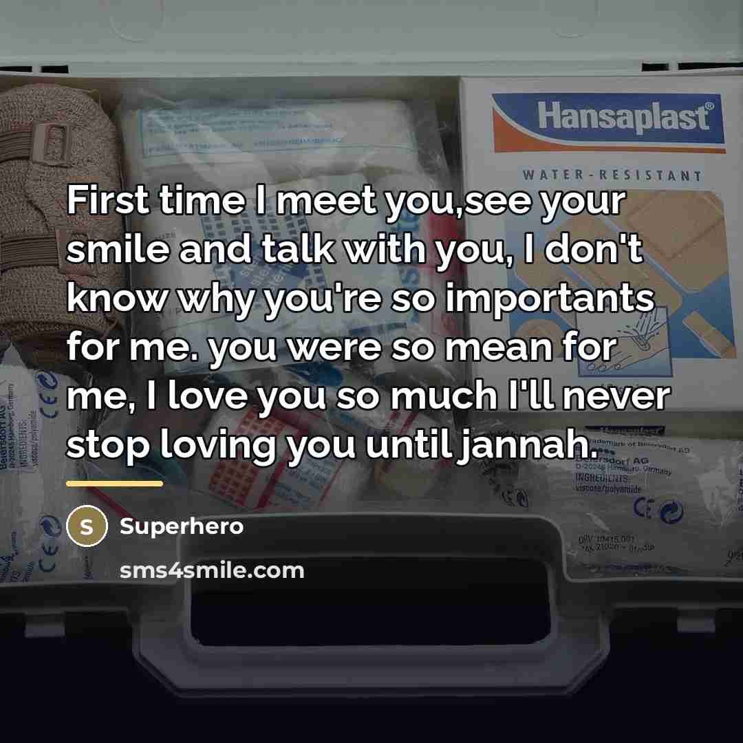 “First time I meet you,see your smile and talk with…” quote by Superhero