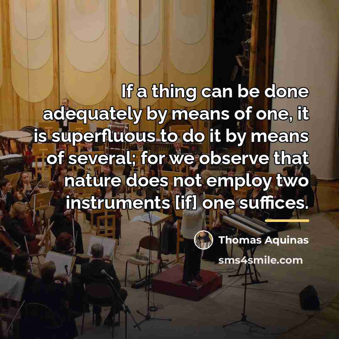 “If a thing can be done adequately by means of…” quote by Thomas Aquinas