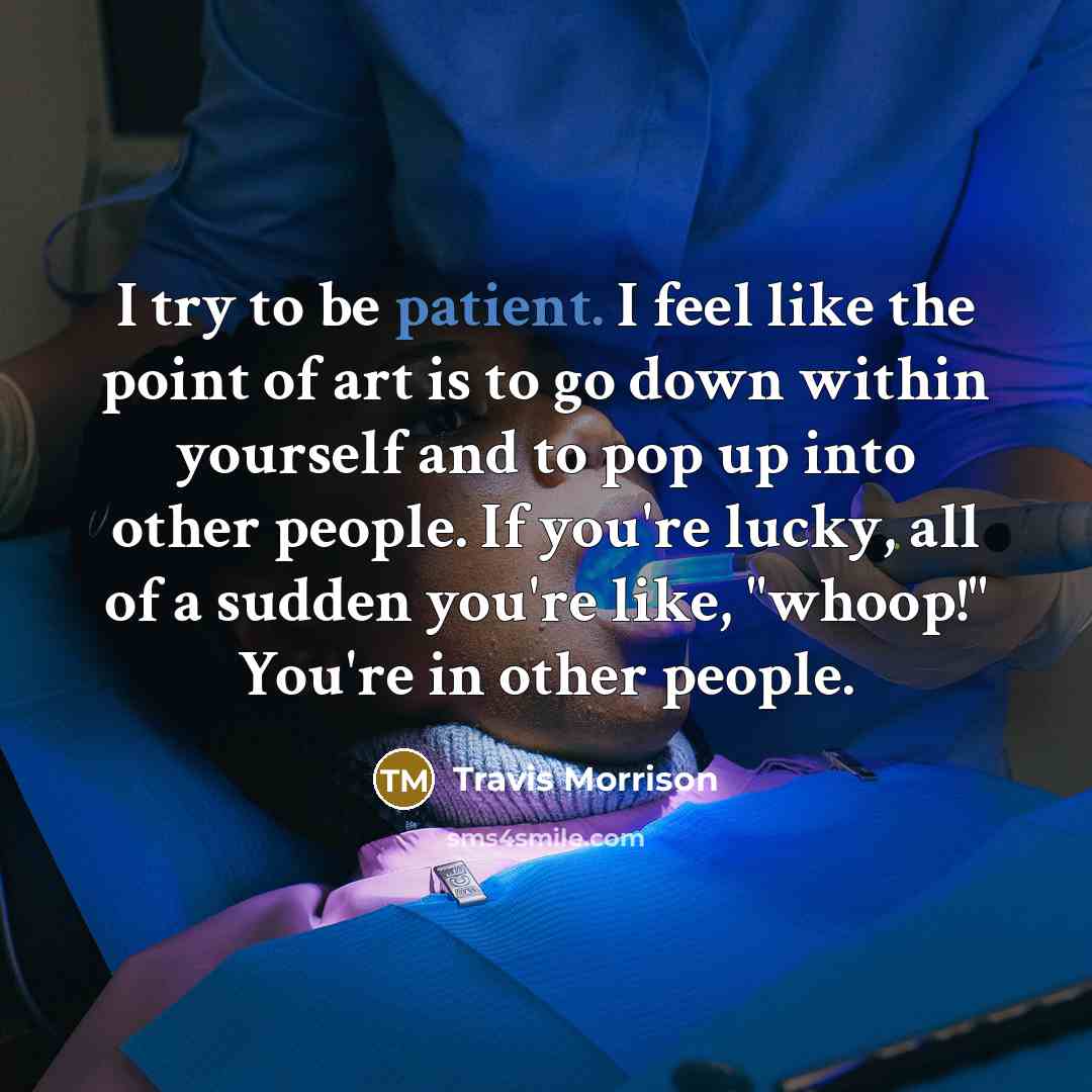 “I try to be patient. I feel like the point…” quote by Travis Morrison