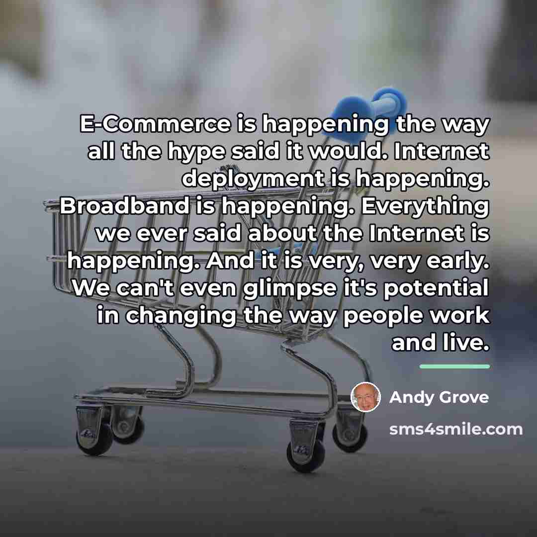 “E-Commerce is happening the way all the hype said it…” quote by Andy Grove