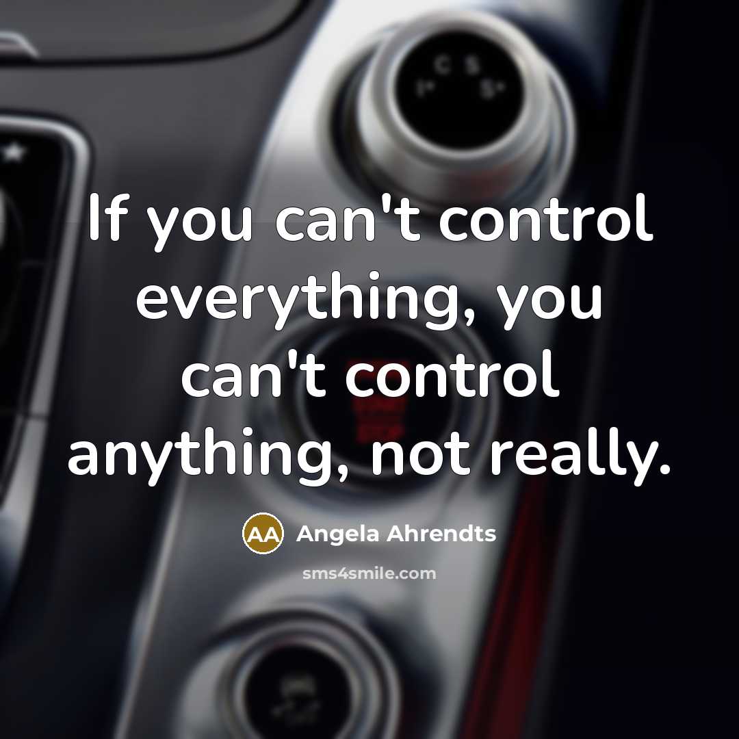 “If you can't control everything, you can't control anything, not…” quote by Angela Ahrendts