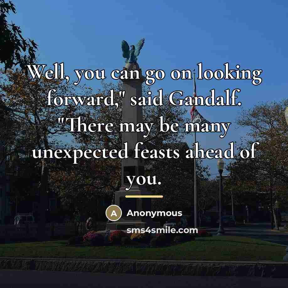 “Well, you can go on looking forward," said Gandalf. "There…” quote by Anonymous