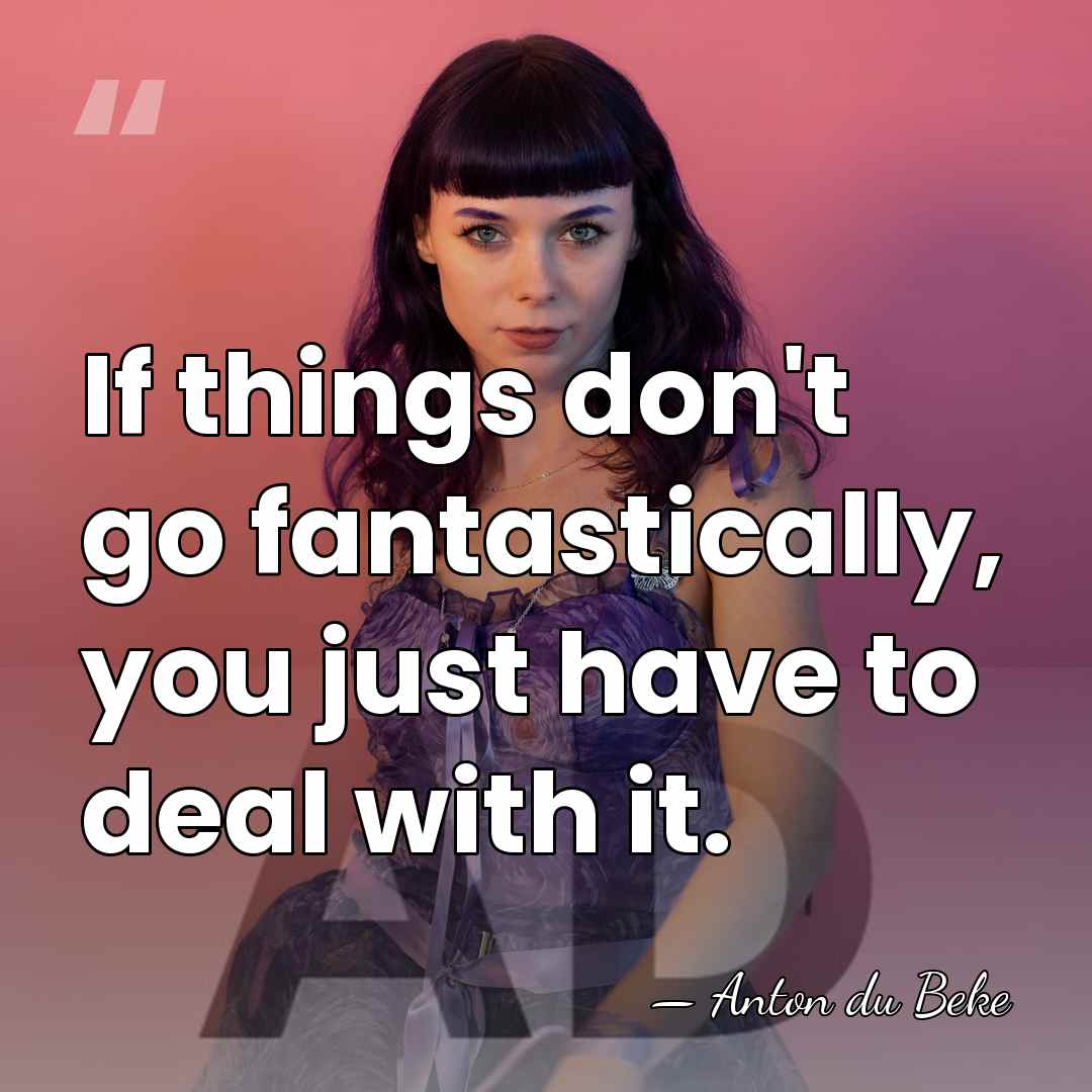 If things don't go fantastically, you just have to deal with it. - Anton du Beke