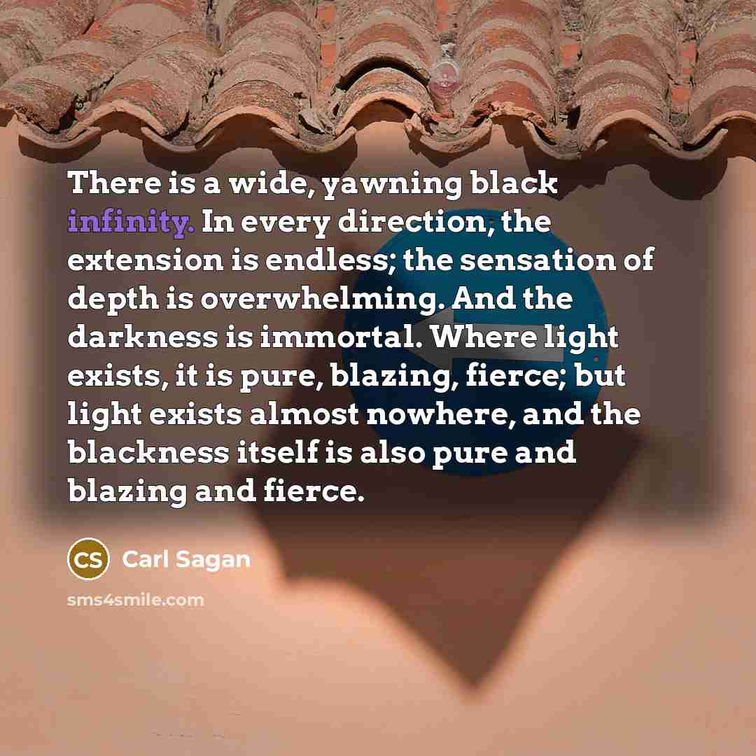 “There is a wide, yawning black infinity. In every direction,…” quote by Carl Sagan
