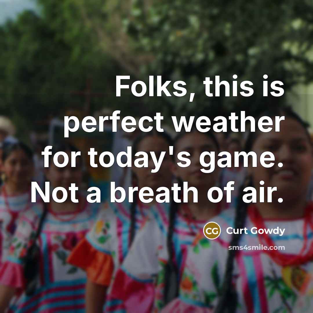 “Folks, this is perfect weather for today's game. Not a…” quote by Curt Gowdy
