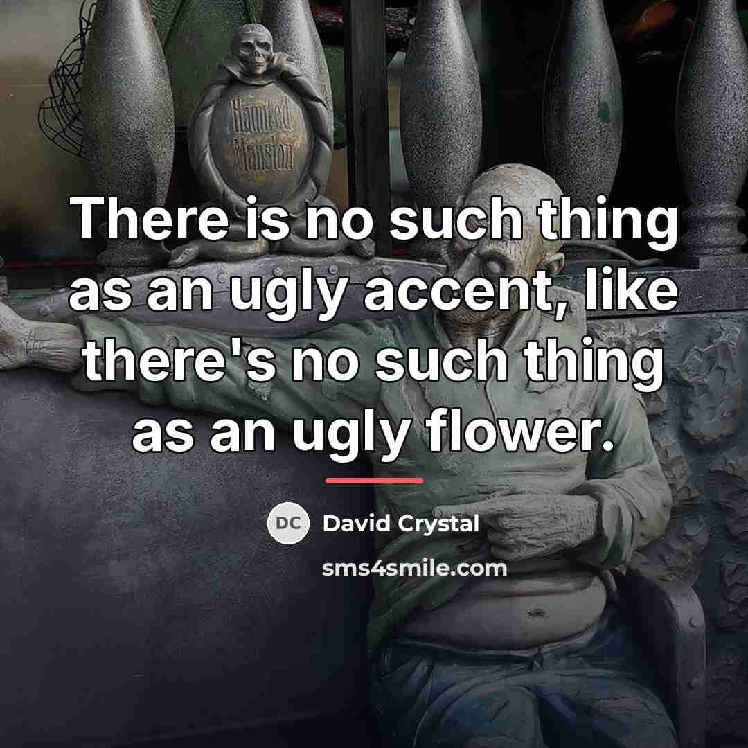 “There is no such thing as an ugly accent, like…” quote by David Crystal