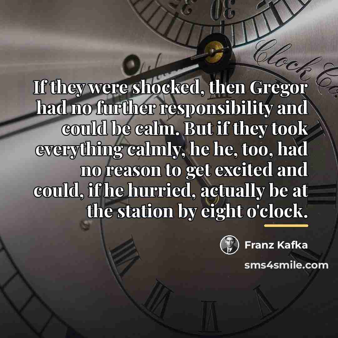 “If they were shocked, then Gregor had no further responsibility…” quote by Franz Kafka