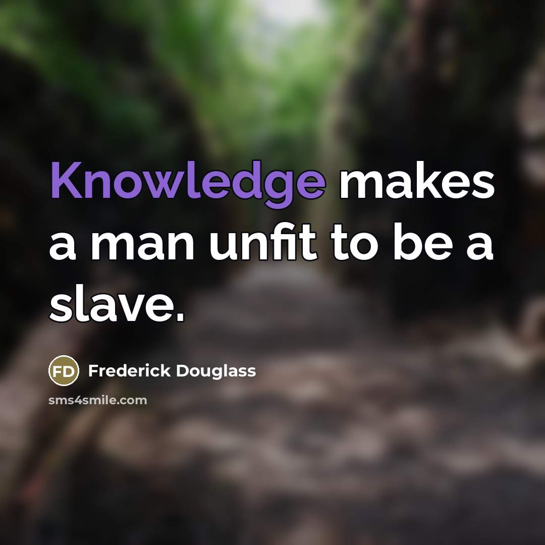 “Knowledge makes a man unfit to be a slave.…” quote by Frederick Douglass