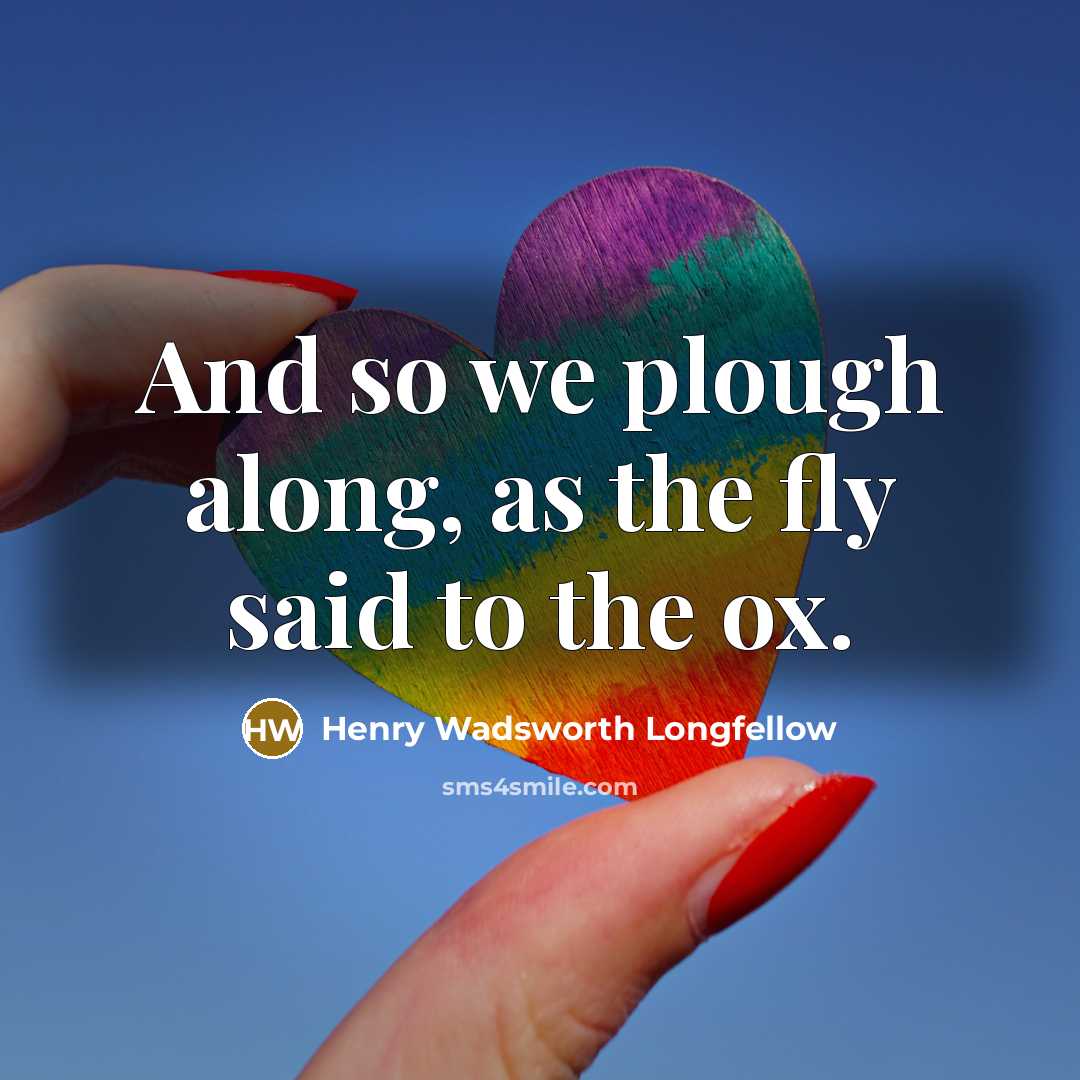 “And so we plough along, as the fly said to…” quote by Henry Wadsworth Longfellow