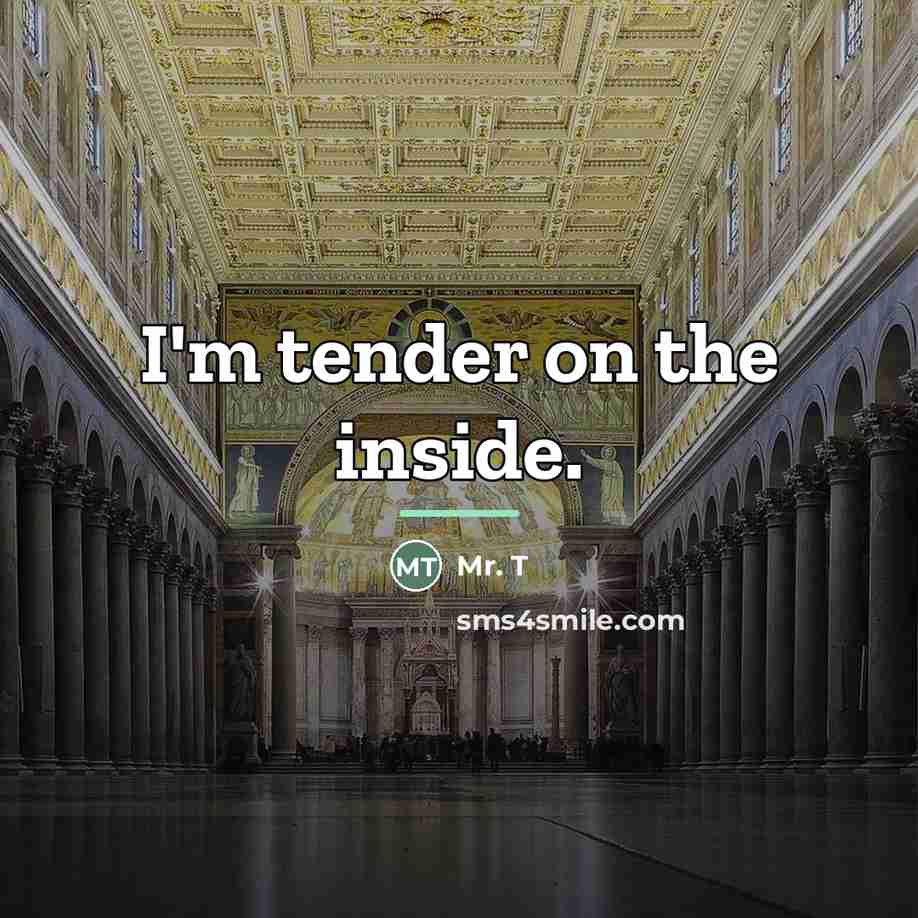 “I'm tender on the inside.…” quote by Mr. T