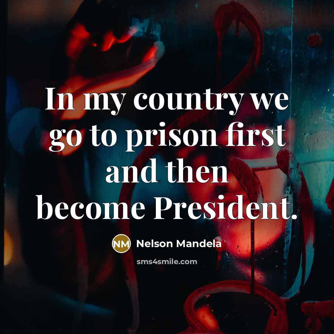 “In my country we go to prison first and then…” quote by Nelson Mandela