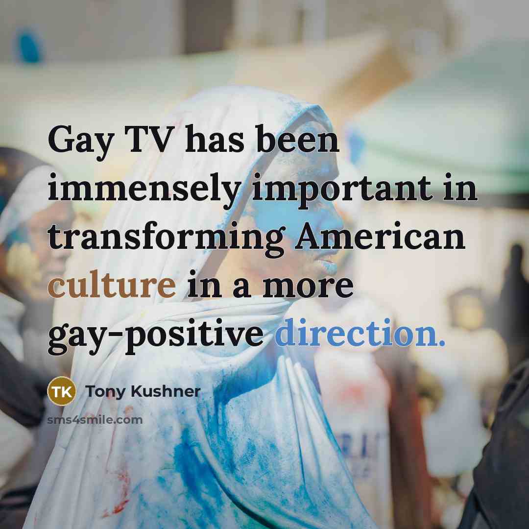 “Gay TV has been immensely important in transforming American culture…” quote by Tony Kushner