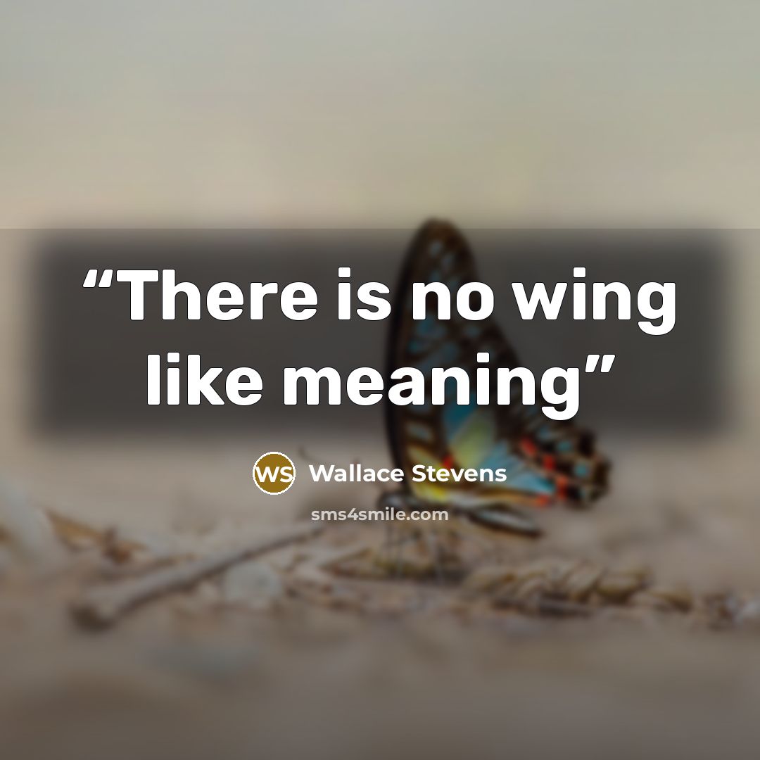 “There is no wing like meaning” quote by Wallace Stevens