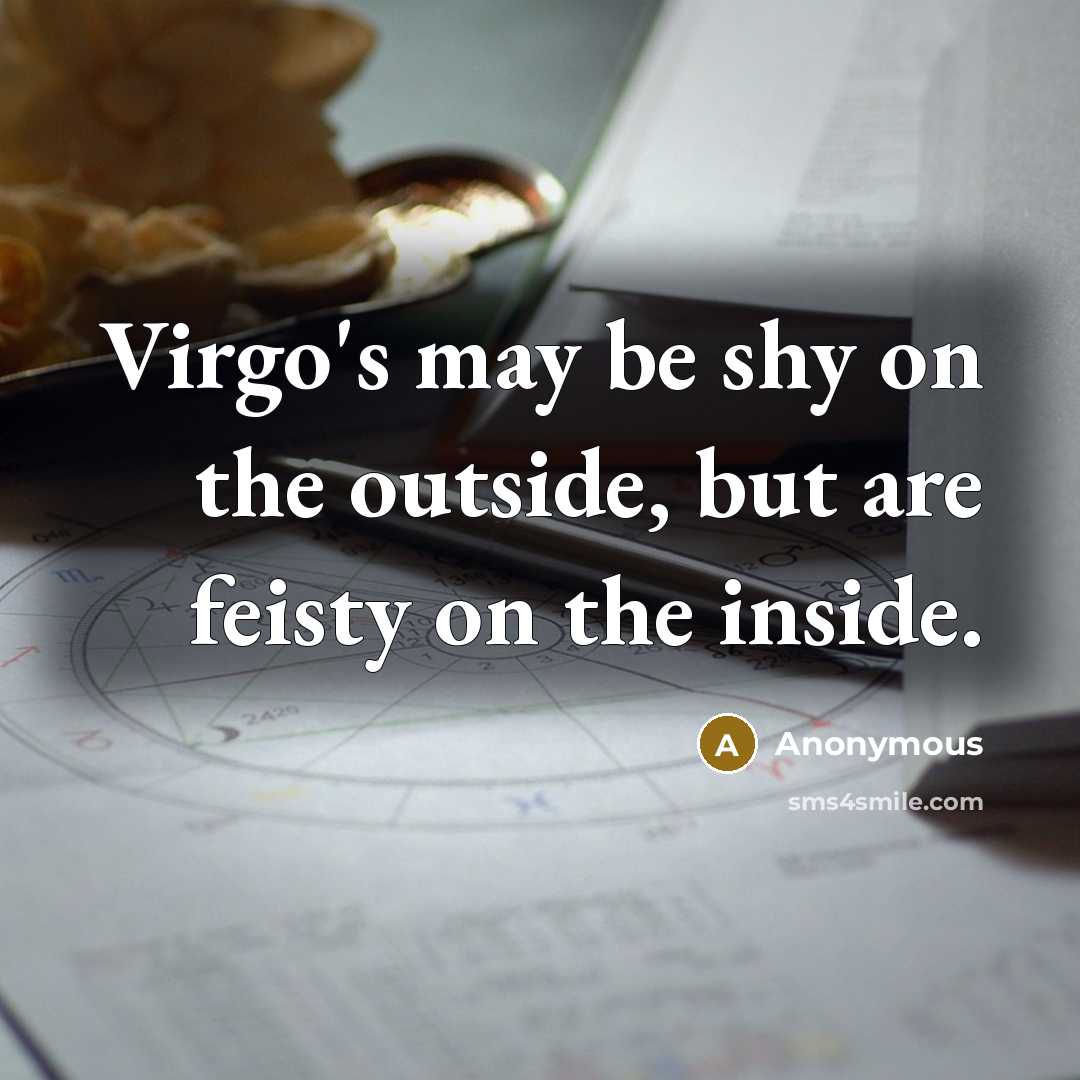 “Virgo's may be shy on the outside, but are feisty on the inside.” quote by Anonymous