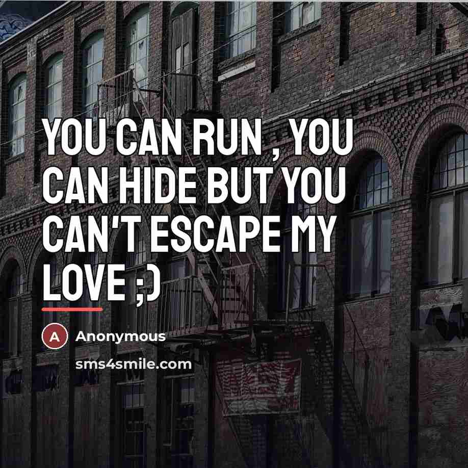 “You can run , you can hide but you can't…” quote by Anonymous