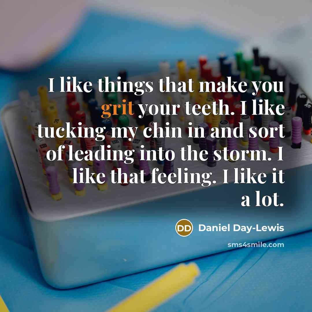 “I like things that make you grit your teeth. I…” quote by Daniel Day-Lewis