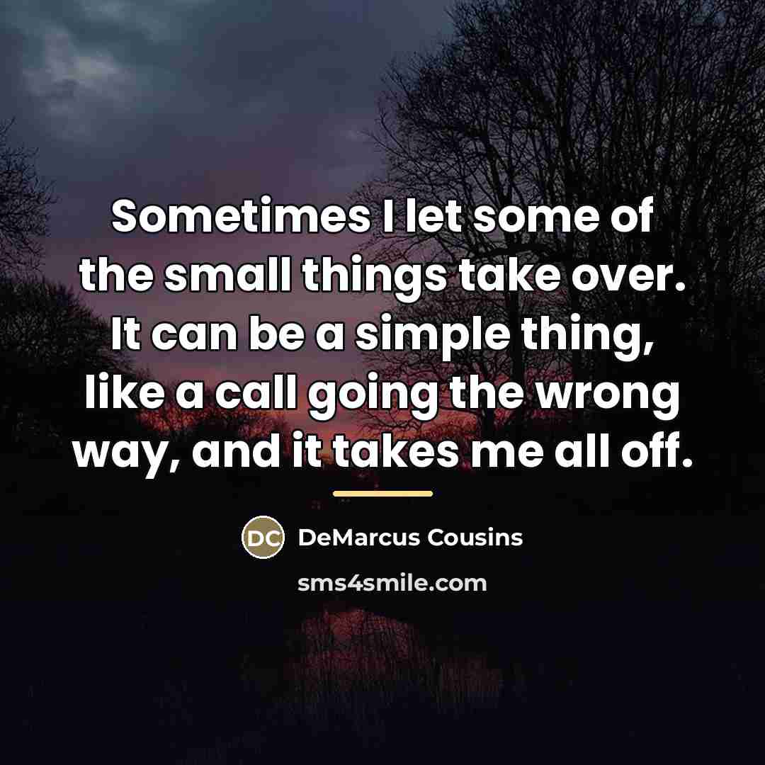 “Sometimes I let some of the small things take over.…” quote by DeMarcus Cousins