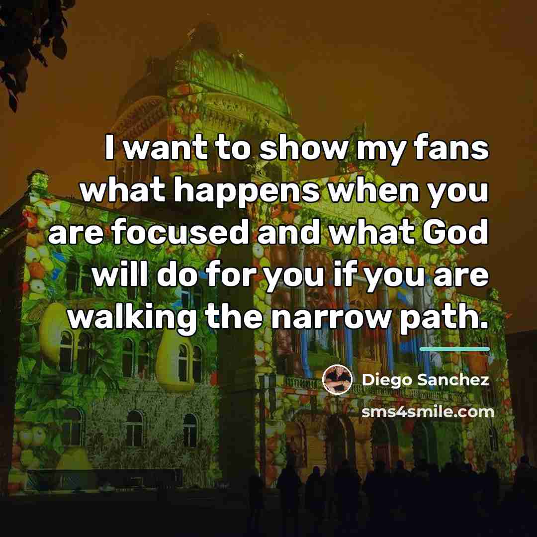 “I want to show my fans what happens when you…” quote by Diego Sanchez