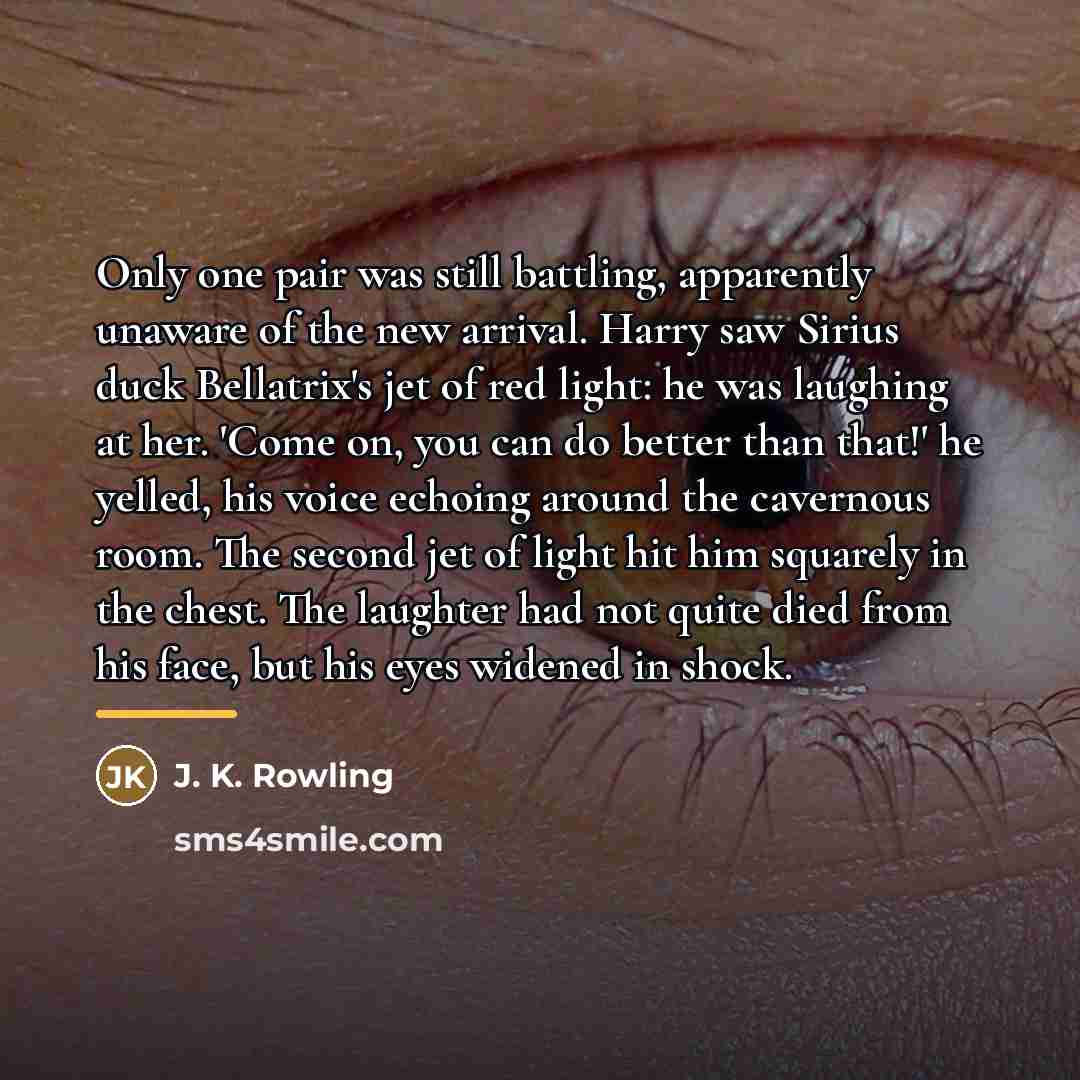 “Only one pair was still battling, apparently unaware of the…” quote by J. K. Rowling