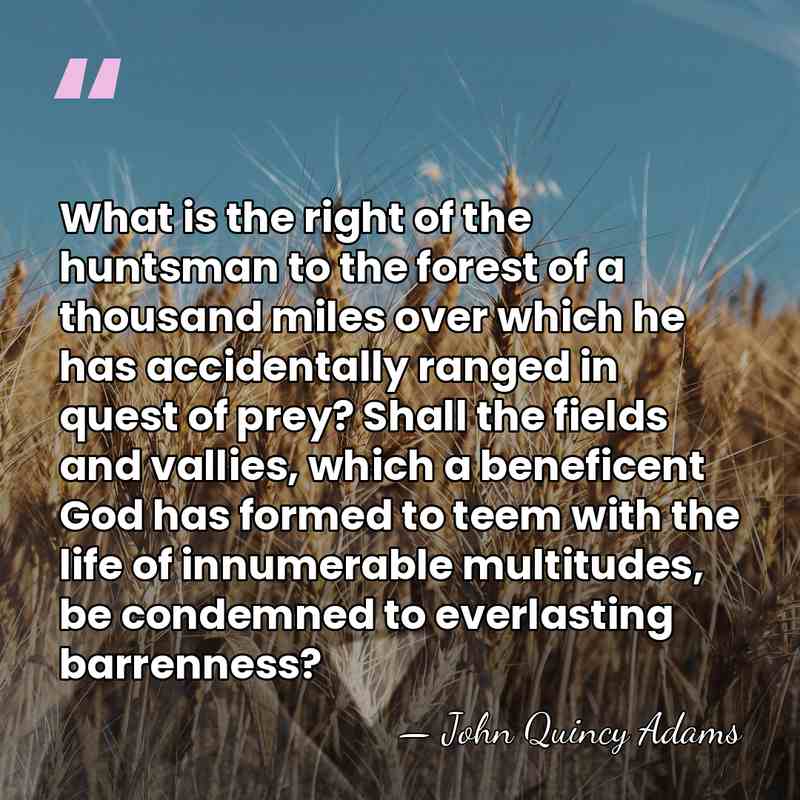 What is the right of the huntsman to the forest of a&hellip; - John Quincy Adams
