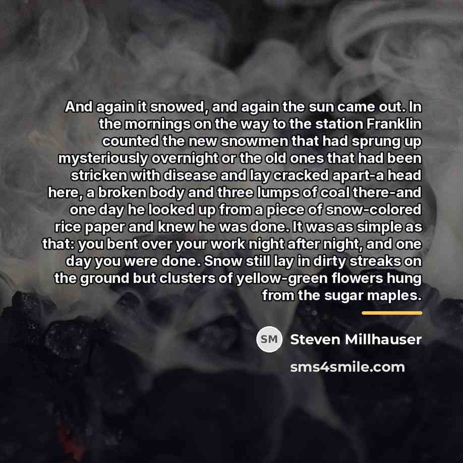 “And again it snowed, and again the sun came out.…” quote by Steven Millhauser