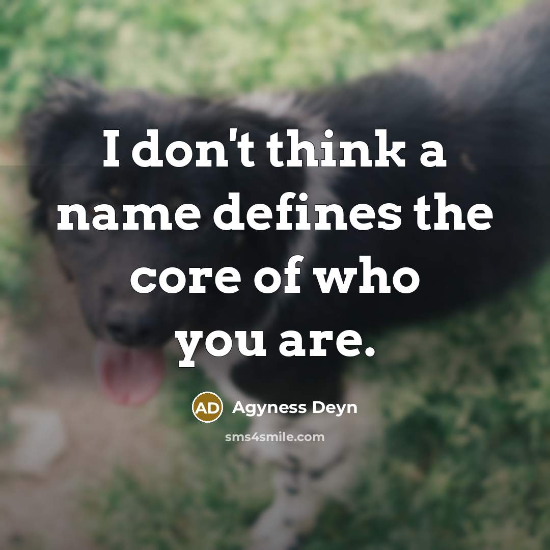 “I don't think a name defines the core of who…” quote by Agyness Deyn