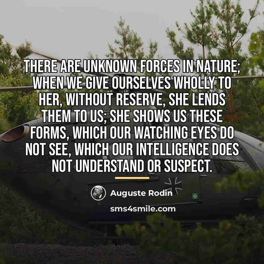 “There are unknown forces in nature; when we give ourselves…” quote by Auguste Rodin