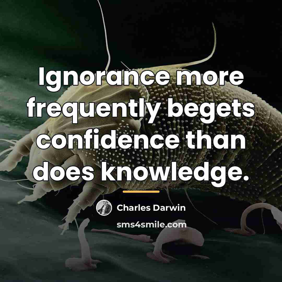 “Ignorance more frequently begets confidence than does knowledge.…” quote by Charles Darwin