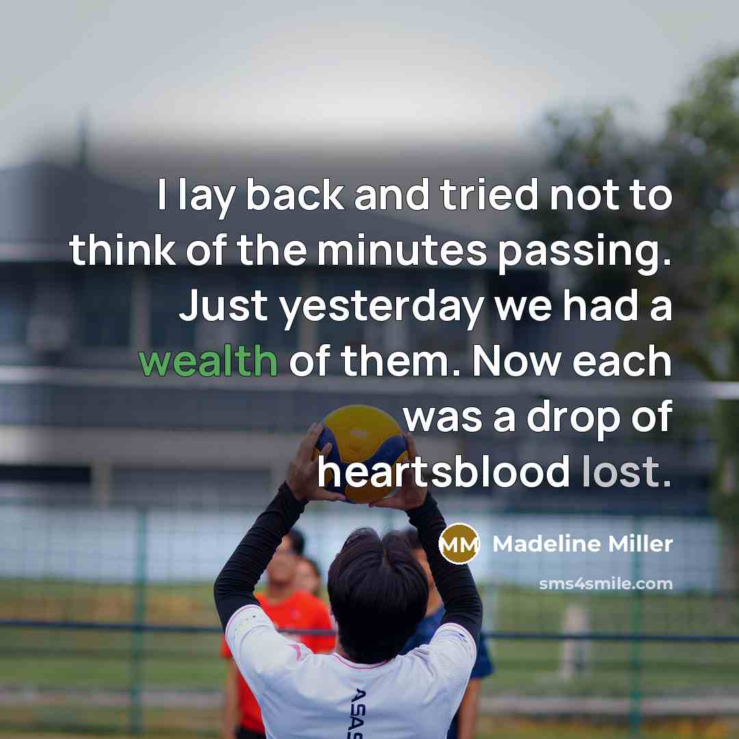 “I lay back and tried not to think of the…” quote by Madeline Miller