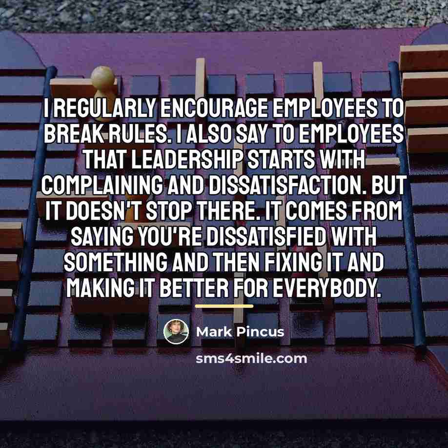“I regularly encourage employees to break rules. I also say…” quote by Mark Pincus