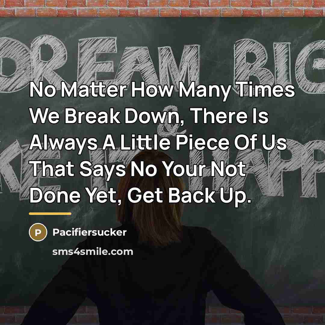 “No Matter How Many Times We Break Down, There Is…” quote by Pacifiersucker