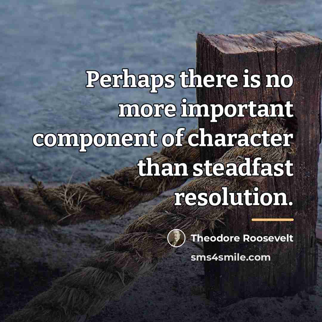 “Perhaps there is no more important component of character than…” quote by Theodore Roosevelt
