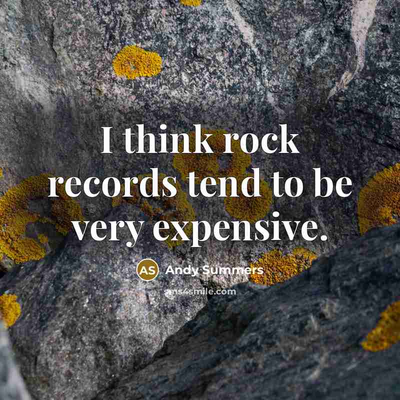 “I think rock records tend to be very expensive.…” quote by Andy Summers
