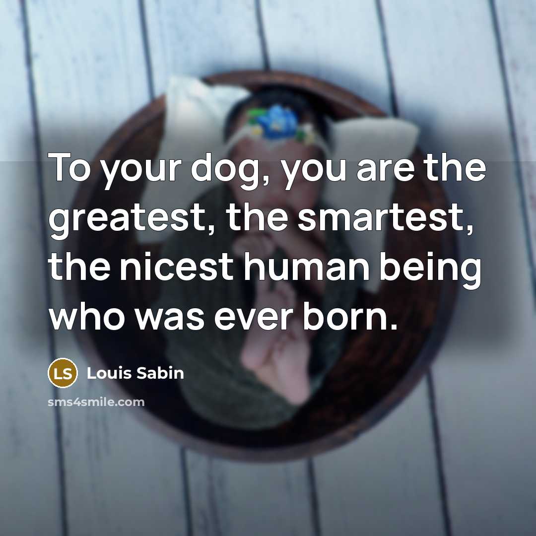 “To your dog, you are the greatest, the smartest, the…” quote by Louis Sabin