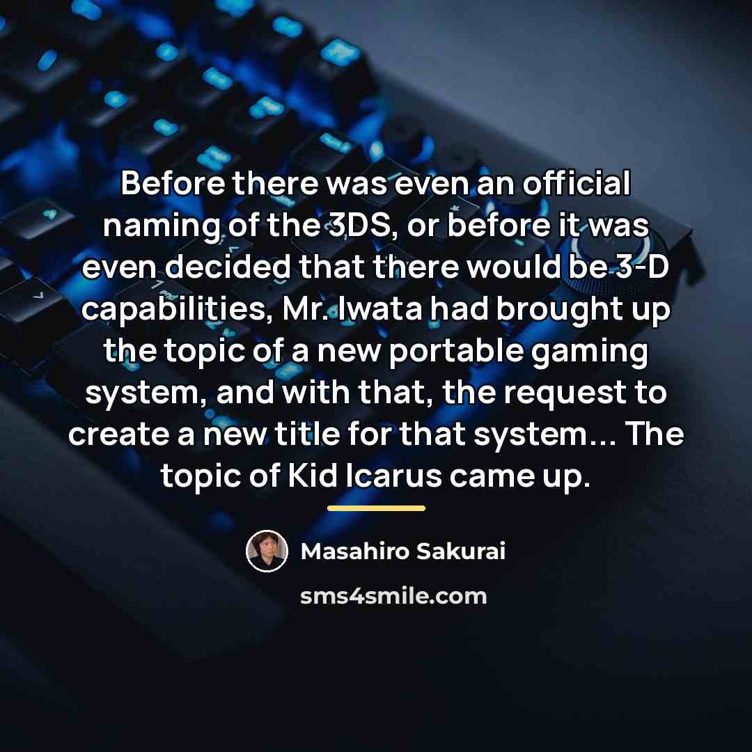 “Before there was even an official naming of the 3DS,…” quote by Masahiro Sakurai