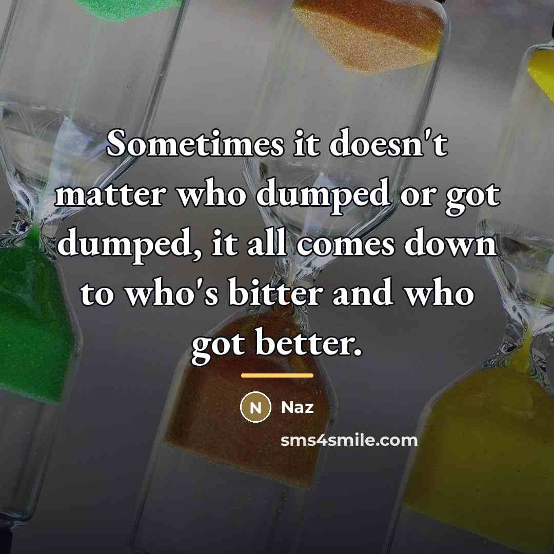 “Sometimes it doesn't matter who dumped or got dumped, it…” quote by Naz