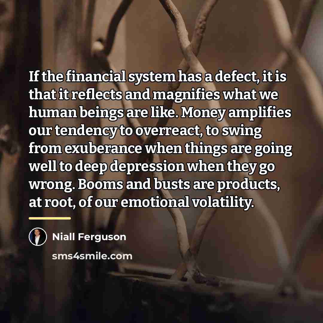 “If the financial system has a defect, it is that…” quote by Niall Ferguson