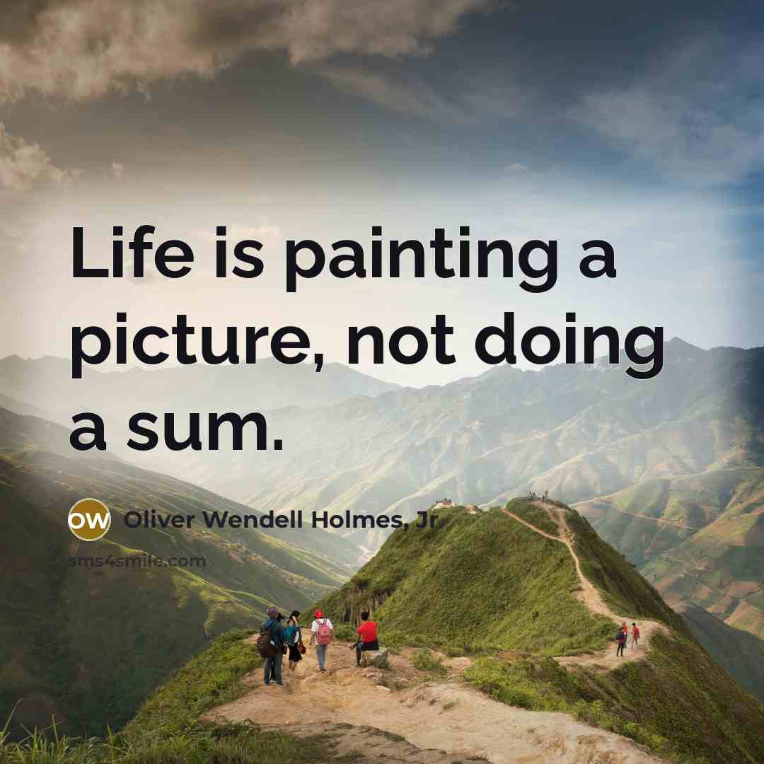 “Life is painting a picture, not doing a sum.…” quote by Oliver Wendell Holmes, Jr